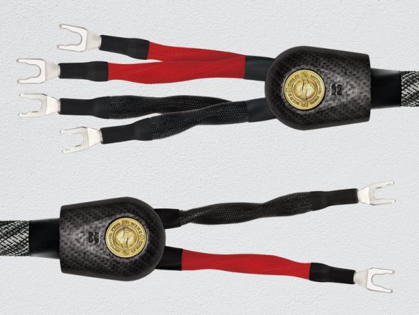 Wireworld Speaker Cables on a grey background